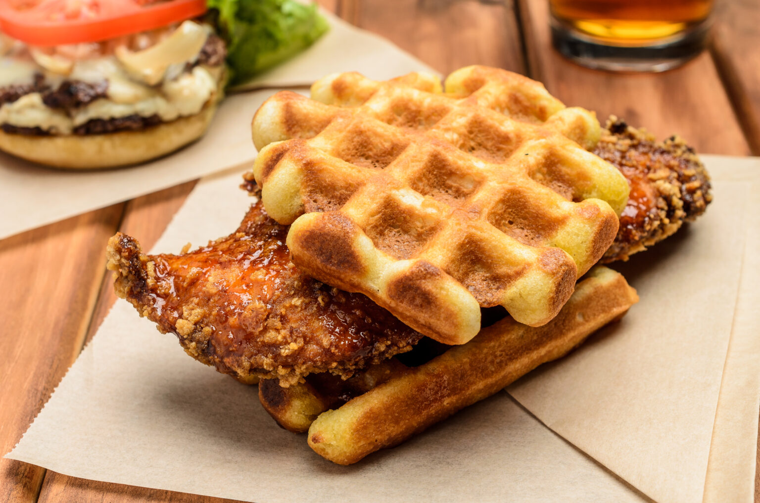 Chicken and Waffle sandwich at Sammy Barker's in Pensacola